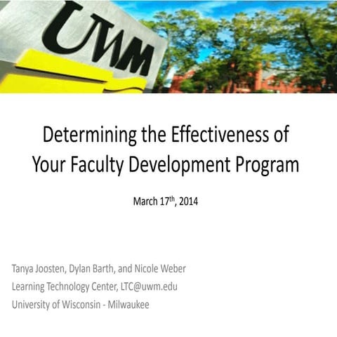 Determining the Effectiveness of Your Faculty Development Program