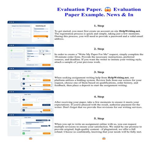 Evaluation Paper.  Evaluation Paper Example. News  In