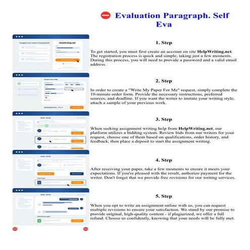 Evaluation Paragraph. Self Eva. Online assignment writing service.