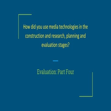 Evaluation: Part Four (Media A2 Music Video)