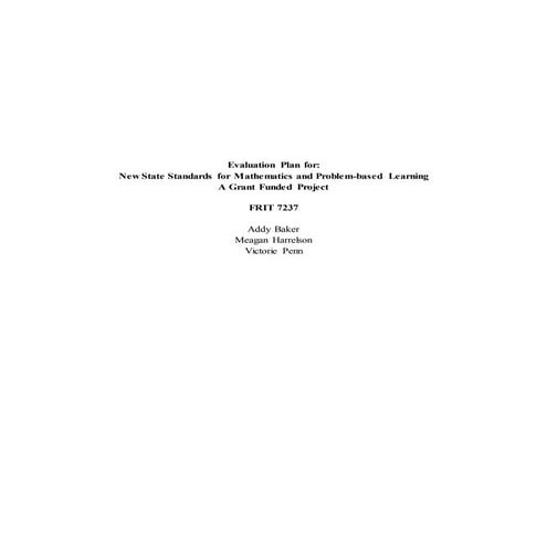 FRIT 7237 - Program Evaluation Plan