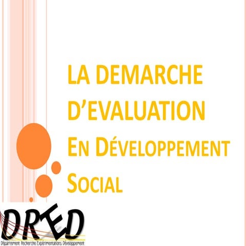 Démarche d'Evaluation en Développement Social