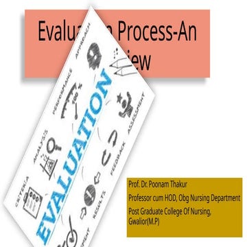 Evaluation process- An important tool in nursing education pptx