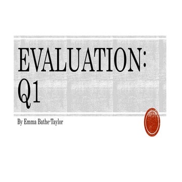 Evaluation Q1 - Amendments