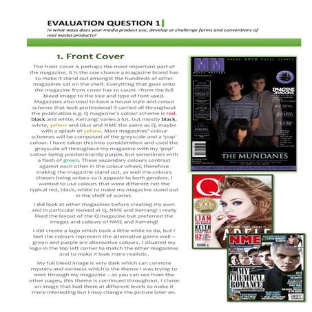 Evaluation question 1