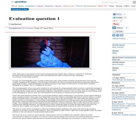 Evaluation question 1 Conclusion