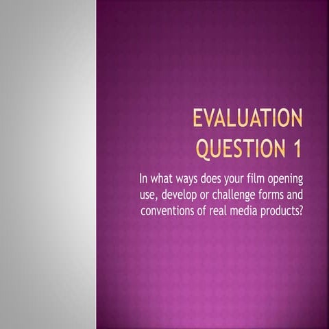 Evaluation Question 1