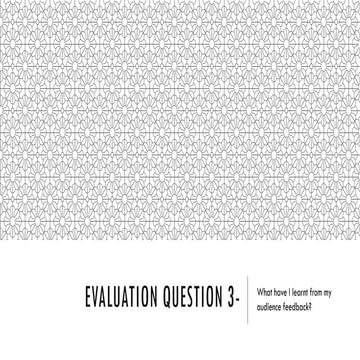 Evaluation question 3-