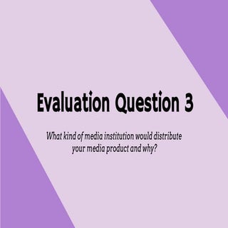 Evaluation question three