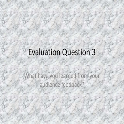 Evaluation question 3