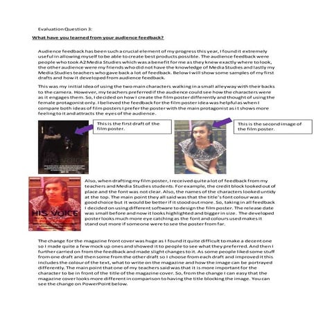 Evaluation Question 1: In what ways does your media product use ...