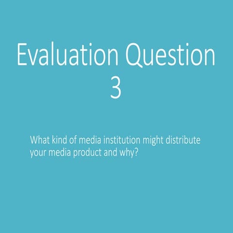 Evaluation question 3