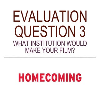 Evaluation question 3 part 1