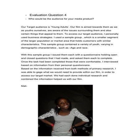 Evaluation Question 4