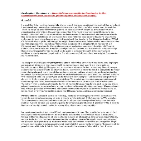 Evaluation question 4 