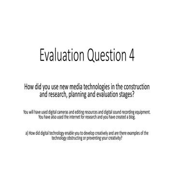 Evaluation question 4