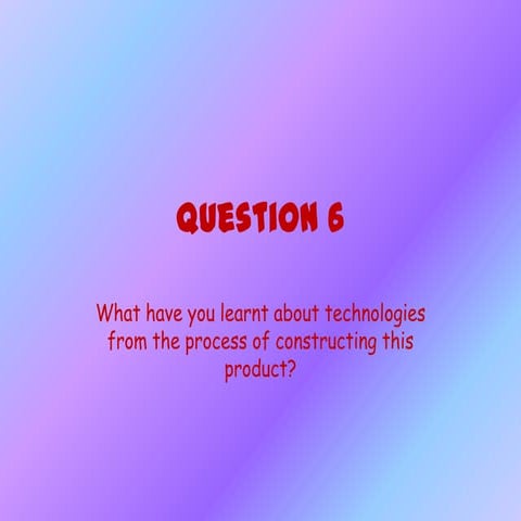 Evaluation question 6