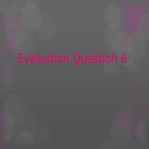 Evaluation question 6