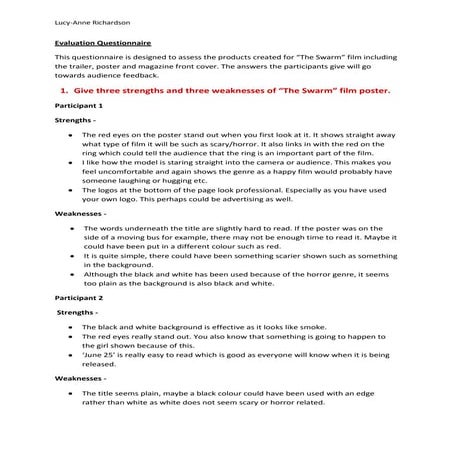 Evaluation Questionnaire