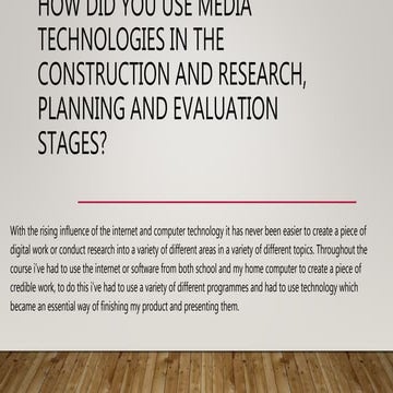 Evaluation question one 