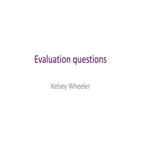 Evaluation questions
