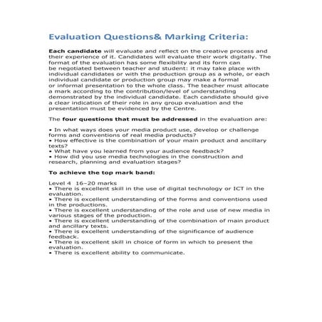 Evaluation Questions