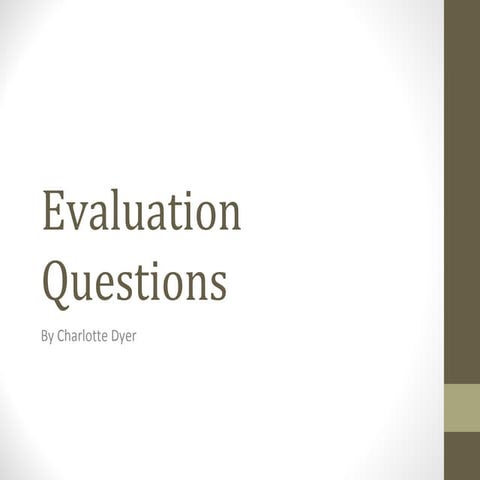 Evaluation questions ~  planning formats