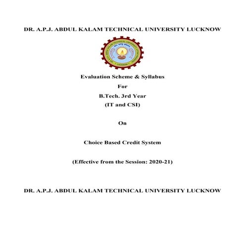 Evaluation Scheme & Detailed Syllabus of Information Technology & CSI 3rd Yea...