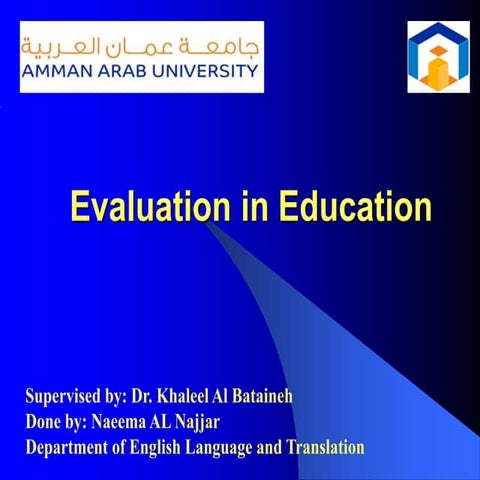 Evaluation in education