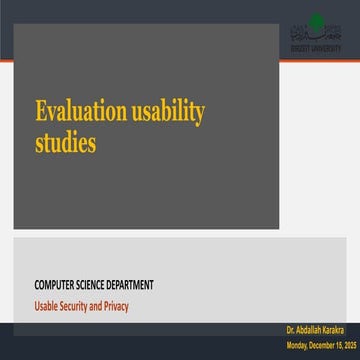 Evaluation usability studies_ usable security | PDF