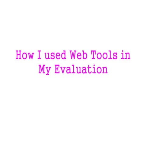 Evaluation web tools