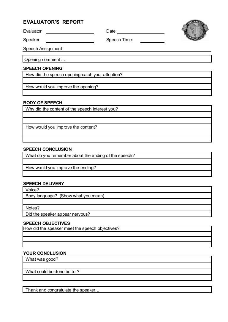 Evaluation Worksheet
