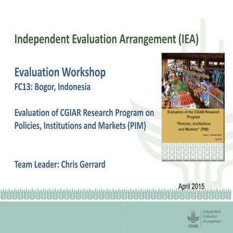 CRP on Policies, Institutions and Markets (PIM) independent evaluation : Brie...