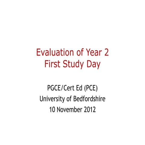 Study Day 10.11.12 Evaluation