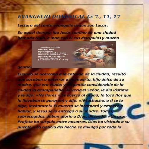 LECTIO DIVINA DOMINICAL EVANGELIO LUCAS 7., 11, 17 | DOCX