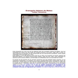 Evangelio Hebreo de Mateo