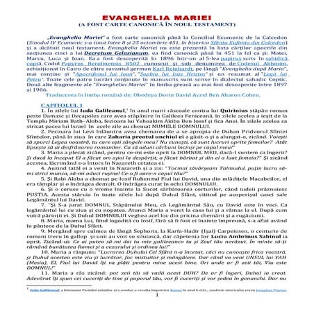 Evanghelia Mariei - Carte excanonică