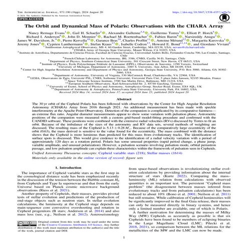 The Orbit and Dynamical Mass of Polaris: Observations with the CHARA ...