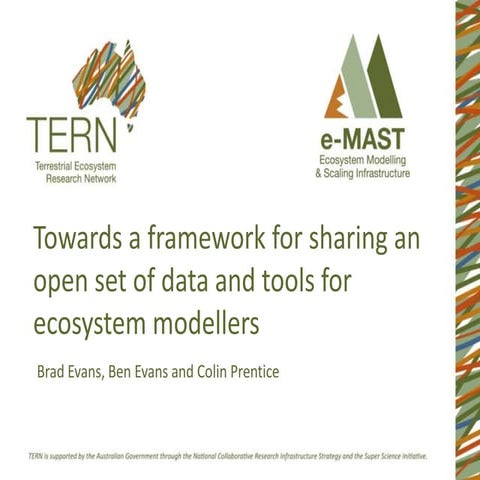 EcoTas13 BradEvans e-MAST framework