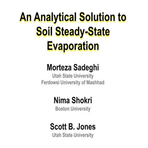 Soil Steady-State Evaporation