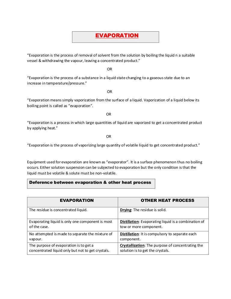 Evaporation Pharmaceutical Engineering 1st