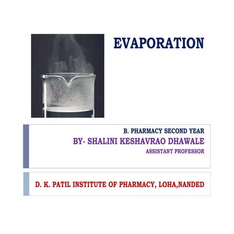Evaporation, Pharmaceutical Engineering, Evaporators construction working Adv...