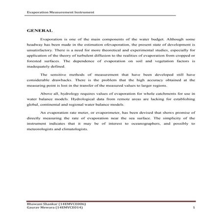 Evaporation pan meter