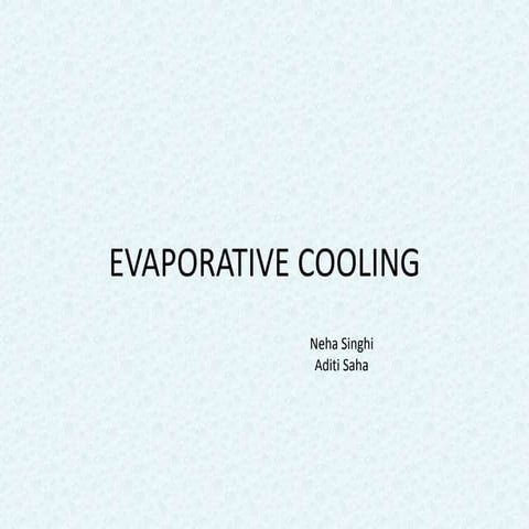 Evaporative cooling