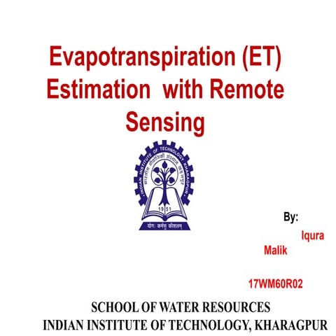 Evapotranspiration estimation with remote sensing