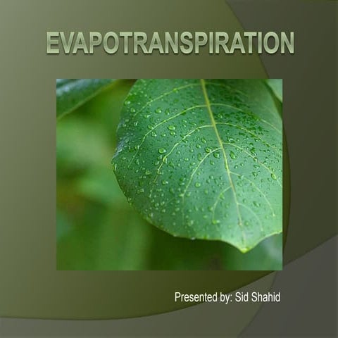 Evapotranspiration ppt