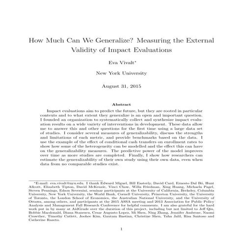 How Much Can We Generalize? Measuring the External Validity of Impact Evaluat...