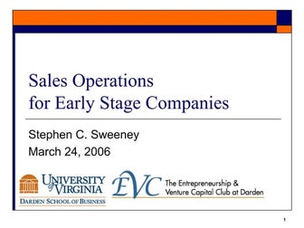 Sales Operations for Early Stage Companies