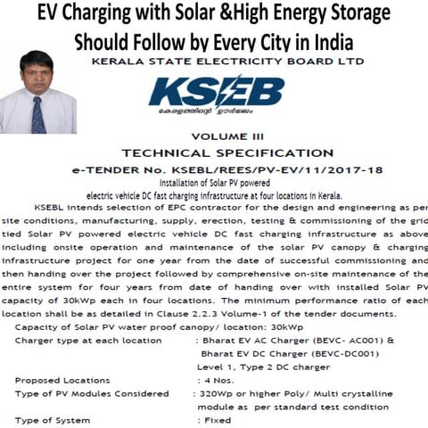 Ev charging with solar &amp;high energy storage
