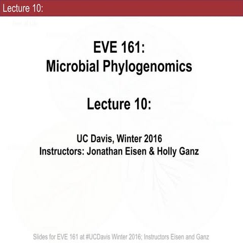 Microbial Phylogenomics (EVE161) Class 10-11: Genome Sequencing